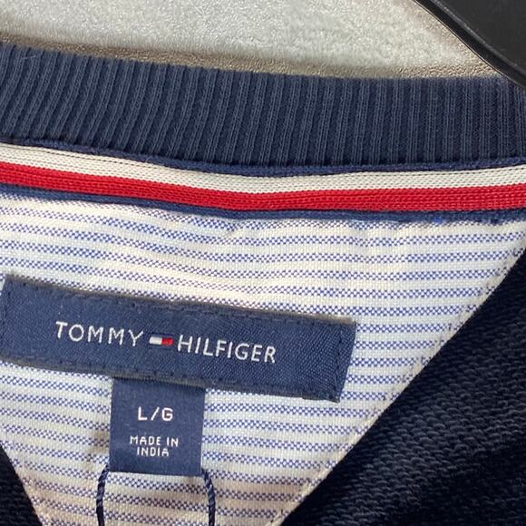 TOMMY HILFIGER Men's Navy Crewneck Slater Embroidered Logo Patch Sweatshirt SZ L - Picture 8 of 10
